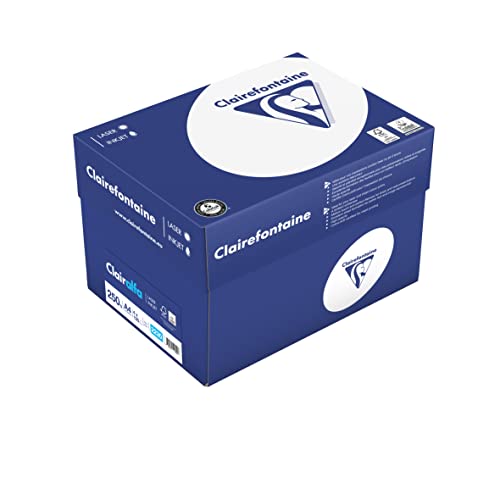 Clairefontaine 2230C - Karton mit 5 Ries Druckerpapier / Kopierpapier Clairalfa, extraweiß, DIN A4, 250g, 125 Blatt x 5, Weiß, 1 Karton von Clairefontaine