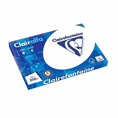 Clairefontaine 2232C - Ries Druckerpapier / Kopierpapier Clairalfa, extraweiß, DIN A3, 250g, 125 Blatt, Weiß, 1 Ries von Clairefontaine