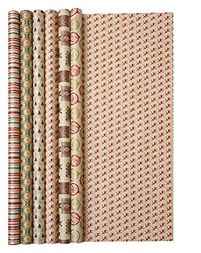 Clairefontaine 223799C - Rolle Geschenkapier Kraft braun 60g, 2x0,7m im Kartondisplay, Sortierung Weihnachten, 1 Rolle von Clairefontaine