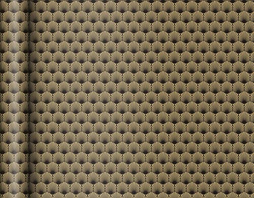 Clairefontaine 223849C - Rolle Geschenkpapier Tiny Rolls, 70g, 5x0,35m, ideal zum Platz sparen, Art Deco schwarz, 1 Rolle von Clairefontaine