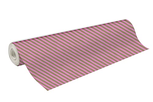 Clairefontaine 223873C - Rolle Geschenkpapier Kraftnatur 50mx70 cm 70g, Streifen Rosa, 1 Rolle von Clairefontaine