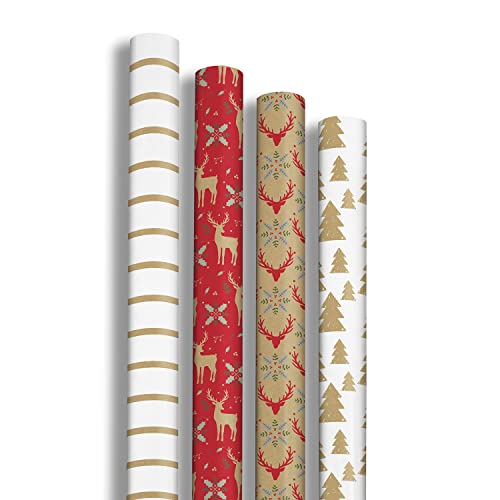 Clairefontaine 223877AMZC - Karton mit 10 Rollen Geschenkpapier Kraft 70g, 5x0,70m, ideal für Weihnachten, Lovely Home Red, 1 Karton Clairefontaine 223877AMZC - Karton mit 10 Rollen Geschenkpapier Kraft 70g, 5x0,70m, ideal für Weihnachten, Lovely Home Red, 1 Karton von Clairefontaine