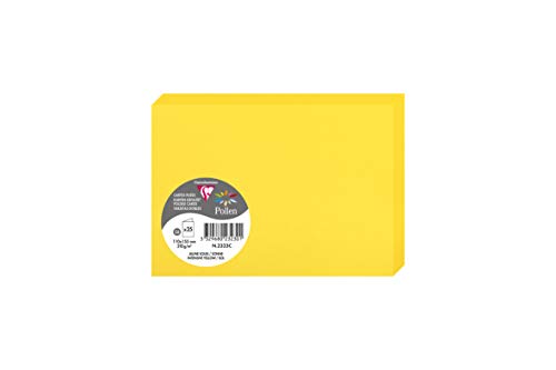 Clairefontaine 2323C Packung mit 25 Doppelkarten Pollen, 210g, in Format C6, 110 x 155mm, Sonne von Clairefontaine