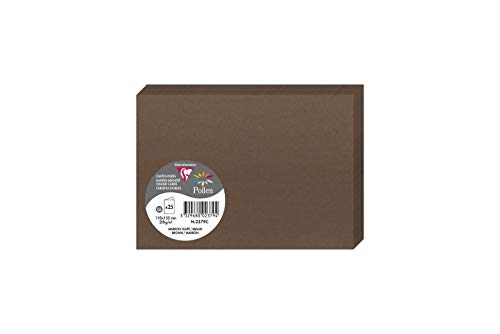 Clairefontaine 2379C - Packung mit 25 Karten Pollen, Format C6 11x15,5cm, 210g, gefaltet, ideal für Ihre Einladungen und Korrespondenz, Maulwurfsbraun, 1 Pack von Clairefontaine