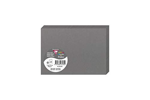 Clairefontaine 2353C Packung mit 25 Doppelkarten Pollen, 210g, in Format C6, 110 x 155mm, dunkelgrau Clairefontaine 2353C Packung mit 25 Doppelkarten Pollen, 210g, in Format C6, 110 x 155mm, dunkelgrau von Clairefontaine