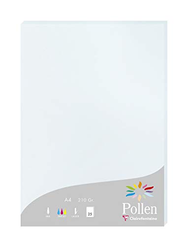 Clairefontaine 24201C Packung mit 25 Karten Pollen 210g, DIN A4, 21 x 29,7cm, Blau von Clairefontaine
