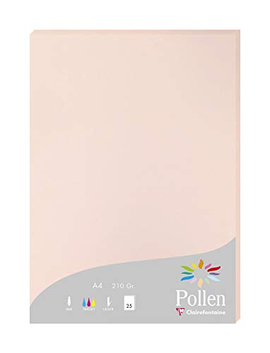 Clairefontaine 24234C Packung mit 25 Karten Pollen 210g, DIN A4, 21 x 29,7cm, Opalin von Clairefontaine