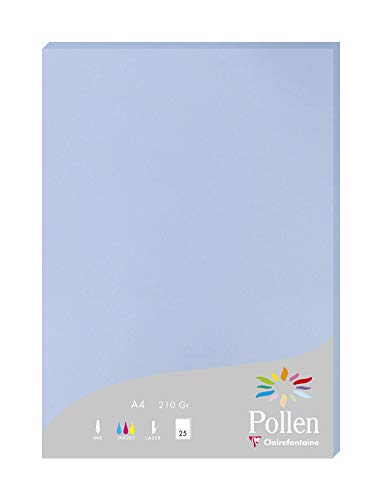 Clairefontaine 244238C Packung mit 25 Karten Pollen 210g, DIN A4, 21 x 29,7cm, Lavendelblau Clairefontaine 244238C Packung mit 25 Karten Pollen 210g, DIN A4, 21 x 29,7cm, Lavendelblau von Clairefontaine