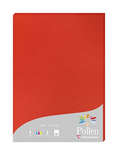 Clairefontaine 244267C Packung mit 25 Karten Pollen 210g, DIN A4, 21 x 29,7cm, Korallenrot Clairefontaine 244267C Packung mit 25 Karten Pollen 210g, DIN A4, 21 x 29,7cm, Korallenrot von Clairefontaine