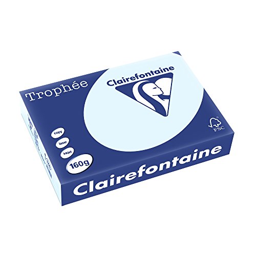 Clairefontaine 2633C - Ries Druckerpapier / Kopierpapier Trophee, intensive Farben, DIN A4, 160g, 250 Blatt, Hellblau, 1 Ries Clairefontaine 2633C - Ries Druckerpapier / Kopierpapier Trophee, intensive Farben, DIN A4, 160g, 250 Blatt, Hellblau, 1 Ries von Clairefontaine