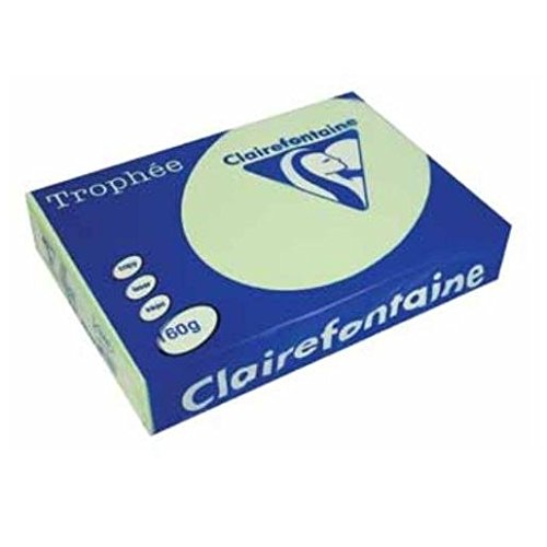 Clairefontaine 2635C - Ries mit 250 Blatt Druckerpapier / Kopierpapier Trophée, DIN A4 (21x29,7 cm), 160g, Grün Pastellfarbe, 1 Ries von Clairefontaine