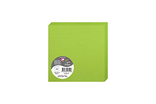 Clairefontaine 2821C Packung (mit 25 Doppelkarten Pollen, Gefaltet, 135 x 135 mm) 210g, minze von Clairefontaine