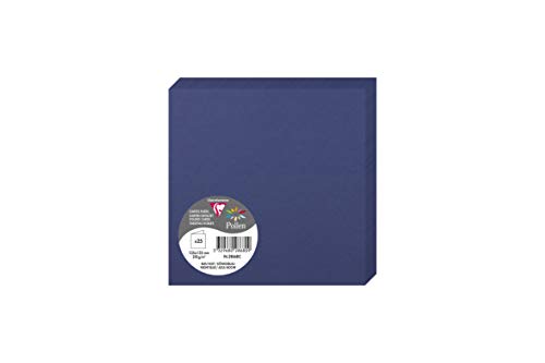 Clairefontaine 2868C Packung (mit 25 Doppelkarten Pollen, Gefaltet, 135 x 135 mm) 210g, königsblau von Clairefontaine