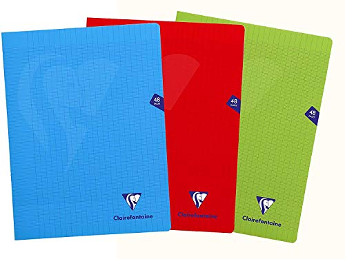 Clairefontaine 293311AMZ - Set mit 3 Heften Mimesys, 24 Blatt, DIN A4+, 24 x 32cm, 90g, französische Lineatur, 1 Set, farbig sortiert Clairefontaine 293311AMZ - Set mit 3 Heften Mimesys, 24 Blatt, DIN A4+, 24 x 32cm, 90g, französische Lineatur, 1 Set, farbig sortiert von Clairefontaine