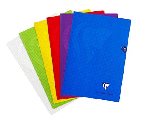 Clairefontaine 303162C - Schulheft / Heft Mimesys, geheftet, DIN A4 21x29,7 cm, 48 Blatt 90g, kariert, Einband aus PP, farbig sortiert, 1 Stück Clairefontaine 303162C - Schulheft / Heft Mimesys, geheftet, DIN A4 21x29,7 cm, 48 Blatt 90g, kariert, Einband aus PP, farbig sortiert, 1 Stück von Clairefontaine