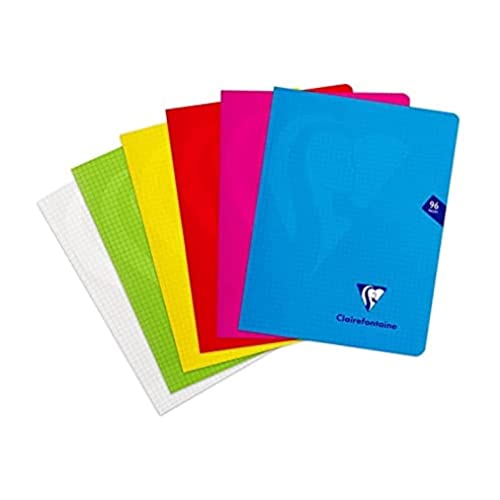 Clairefontaine 303742C - Schulheft / Heft Mimesys, 17x22 cm, 48 Blatt 90g, kariert 5/5, Einband aus PP, geheftet, farbig sortiert, 6 Stück Clairefontaine 303742C - Schulheft / Heft Mimesys, 17x22 cm, 48 Blatt 90g, kariert 5/5, Einband aus PP, geheftet, farbig sortiert, 6 Stück von Clairefontaine