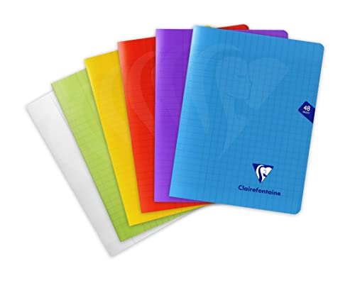 Clairefontaine 303751C - Packung mit 10 Heften Mimesys 17x22cm 24 Blatt, französische Lineatur, PP Einband, farbig sortiert, 1 Pack Clairefontaine 303751C - Packung mit 10 Heften Mimesys 17x22cm 24 Blatt, französische Lineatur, PP Einband, farbig sortiert, 1 Pack von Clairefontaine
