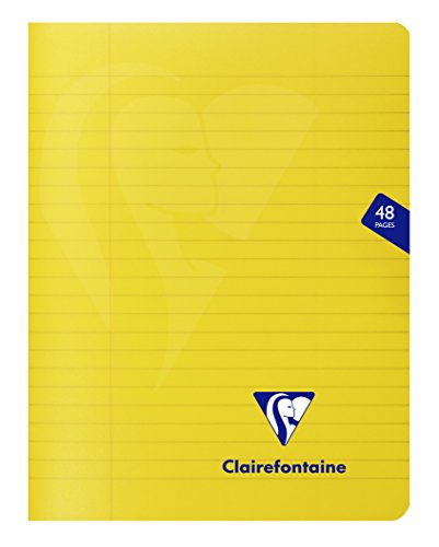 Clairefontaine 303755C Mimesys Notizheft, 17 x 22 cm, 48 Seiten, liniert mit Rand, Umschlag aus Polypropylen, zufällige Farbauswahl von Clairefontaine