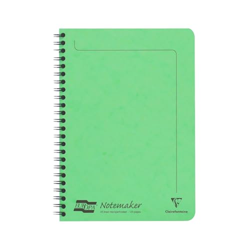 Clairefontaine 3097Z - Notizheft Europa, Doppelspiralbindung, DIN A5, 60 Blatt liniert, Lindgrün, 1 Stück Clairefontaine 3097Z - Notizheft Europa, Doppelspiralbindung, DIN A5, 60 Blatt liniert, Lindgrün, 1 Stück von Clairefontaine