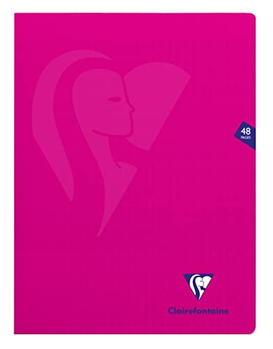 Clairefontaine 313311C - Packung mit 10 Heften Mimesys DIN A4+, 24x32cm, 24 Blatt Französische Lineatur, 90g, Einband PP, Rosa, 1 Pack von Clairefontaine