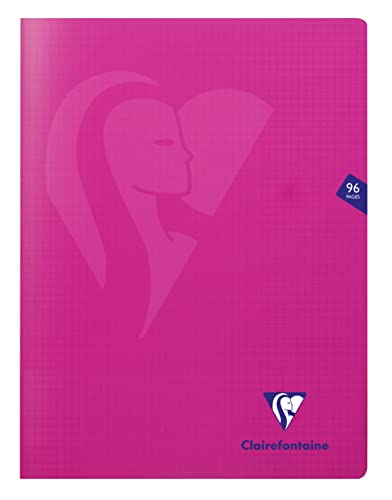 Clairefontaine 313362C - Packung mit 10 Heften Mimesys DIN A4+, 24x32cm, 48 Blatt kariert, 90g, Einband PP, Rosa, 1 Pack von Clairefontaine