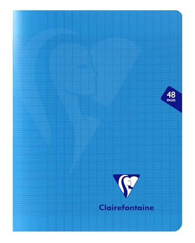 Clairefontaine 323751C - Schulheft / Heft Mimesys 17x22 cm, 24 Blatt 90g, französische Lineatur, Einband aus PP, geheftet, Blau, 1 Stück von Clairefontaine