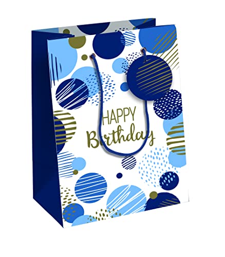 Clairefontaine 32487-3C - Geschenktasche Excellia, M 21,5x10,2x25,3cm, ideal zum Geburtstag, Happy Birthday, 1 Stück, Blau von Clairefontaine
