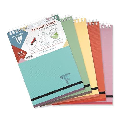 Clairefontaine 327016C - Spiralblock Linicolor Essence, DIN A5, 50 Karteikarten/ Lernkarten liniert, 240g, 5 Farbstreifen, Einband aus PP, 1 Stück Clairefontaine 327016C - Spiralblock Linicolor Essence, DIN A5, 50 Karteikarten/ Lernkarten liniert, 240g, 5 Farbstreifen, Einband aus PP, 1 Stück von Clairefontaine