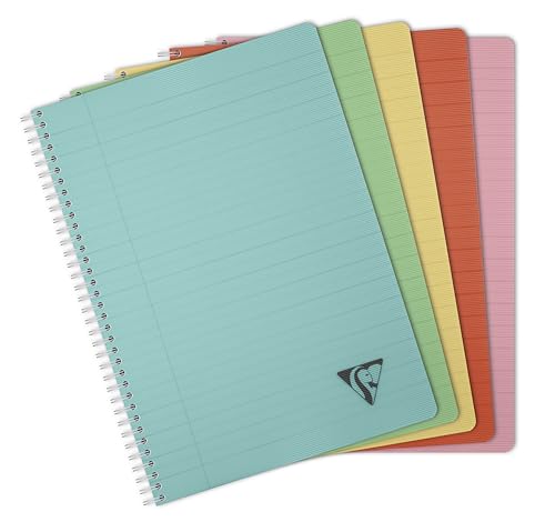 Clairefontaine 327146C - Spiralbuch Heft Linicolor Essence, DIN A4, 90 Blatt liniert mit Rand, 90g, Einband aus PP, farbig sortiert, 1 Stück Clairefontaine 327146C - Spiralbuch Heft Linicolor Essence, DIN A4, 90 Blatt liniert mit Rand, 90g, Einband aus PP, farbig sortiert, 1 Stück von Clairefontaine