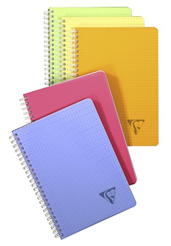 Clairefontaine 328325C - Spiralbuch / Notizheft Linicolor Fresh (kariert, DIN A4+, 240 x 320 mm, 50 Blatt) 1 Stück farbig sortiert von Clairefontaine