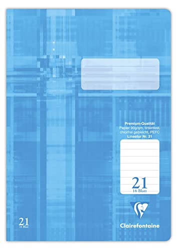 Clairefontaine 331021C - Packung mit 25 Heften, ideal für die Schule, DIN A4, Lineatur 21 liniert ohne Rand, 16 Blatt, 90g, Himmelblau, 1 Pack Clairefontaine 331021C - Packung mit 25 Heften, ideal für die Schule, DIN A4, Lineatur 21 liniert ohne Rand, 16 Blatt, 90g, Himmelblau, 1 Pack von Clairefontaine