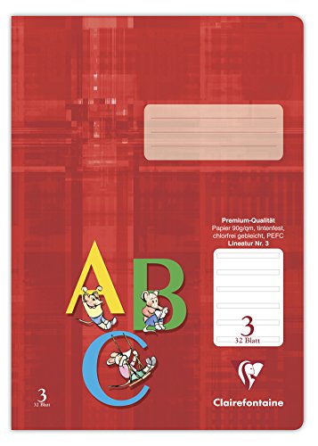 Clairefontaine 331603C - Packung mit 25 Heften, ideal für die Schule, DIN A4, Lineatur 3 liniert für 3. Schuljahr, 32 Blatt, 90g, Rot, 1 Pack Clairefontaine 331603C - Packung mit 25 Heften, ideal für die Schule, DIN A4, Lineatur 3 liniert für 3. Schuljahr, 32 Blatt, 90g, Rot, 1 Pack von Clairefontaine