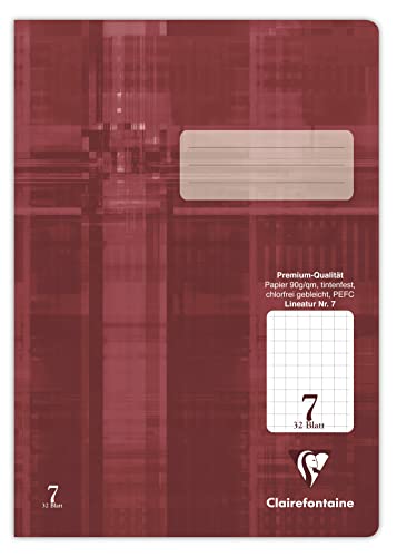Clairefontaine 331607C - Packung mit 25 Heften, ideal für die Schule, DIN A4, Lineatur 7 kariert 7x7mm, 32 Blatt, 90g, Bordeaux, 1 Pack Clairefontaine 331607C - Packung mit 25 Heften, ideal für die Schule, DIN A4, Lineatur 7 kariert 7x7mm, 32 Blatt, 90g, Bordeaux, 1 Pack von Clairefontaine