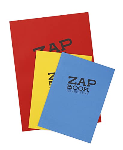 Clairefontaine 3355AMZC - Set mit 3 Skizzenblöcken Zap Book (ideal für Skizzen und Zeichnungen und Trockentechniken, Doppelspiralbindung, 1x DIN A4 + 2x DIN A5, blanko, 80g) 1 Set farbig sortiert von Clairefontaine