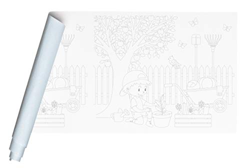 Clairefontaine 34183C - Rolle Freskenpapier / Malpapier mit Vordruck, 120g, 10x0,50mideal für Gruppenaktivitäten, 1 Seite weiß, 1 Seite blau, Garten, 1 Rolle Clairefontaine 34183C - Rolle Freskenpapier / Malpapier mit Vordruck, 120g, 10x0,50mideal für Gruppenaktivitäten, 1 Seite weiß, 1 Seite blau, Garten, 1 Rolle von Clairefontaine