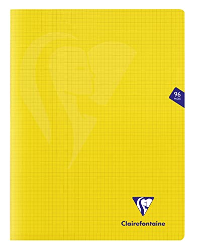 Clairefontaine 343362C - Packung mit 10 Heften Mimesys DIN A4+, 24x32cm, 48 Blatt kariert, 90g, Einband PP, Gelb, 1 Pack von Clairefontaine