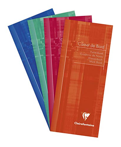 Clairefontaine 3529C - Klassenheft für Lehrer für die Notenübersicht der Schüler, 8,5x20 cm, 16 Blatt 110g, farbig sortiert, 1 Stück von Clairefontaine