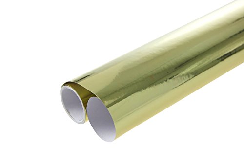 Clairefontaine 354175C Rolle Papier (mit Metaleffekt, einseitig farbig, 2 x 0,7 m, ideal für Kostüm und Deko) 1 Stück gold von Clairefontaine
