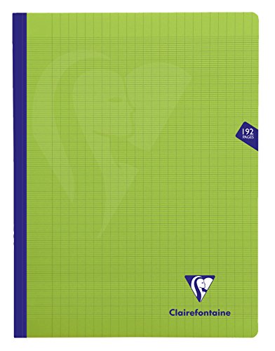 Clairefontaine 359341C - Heft / Notizbuch Mimesys mit Fadenbindung, DIN A4+ 24x32 cm, 96 Blatt 90g, französische Lineatur, Einband aus PP, Grün, 1 Stück von Clairefontaine