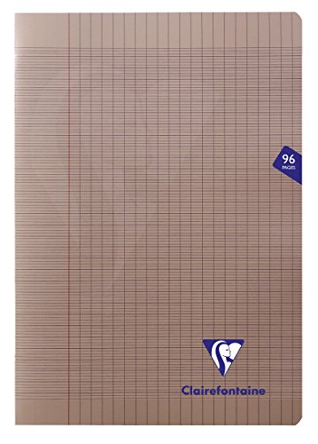 Clairefontaine 363161C - Schulheft / Heft Mimesys DIN A4 21x29,7 cm, 48 Blatt 90g, französische Lineatur, geheftet, Einband aus PP, Grau, 1 Stück von Clairefontaine