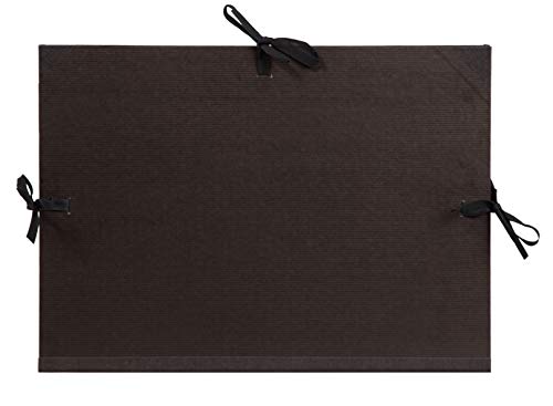 Clairefontaine 37200C Zeichenmappe Kraft mit bändern ohne innenklappen rücken 30 mm, Din A3, innen: 29.7 x 42 cm, außen: 32 x 45 cm, schwarz von Clairefontaine