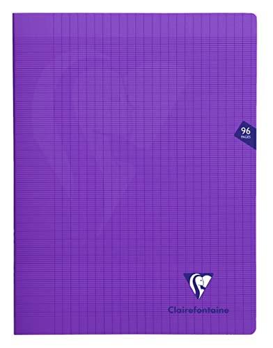 Clairefontaine 373361C - Packung mit 10 Heften Mimesys DIN A4+, 24x32cm, 48 Blatt Französische Lineatur, 90g, Einband PP, Lila, 1 Pack von Clairefontaine