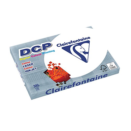 Clairefontaine 3802C Druckerpapier DCP Premium Kopierpapier für farbintensiven Bilderdruck, DIN A3, 29,7 x 42cm, 300g, 1 Ries mit 125 Blatt, Weiß von Clairefontaine