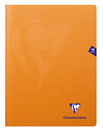 Clairefontaine 383312C - Packung mit 10 Heften Mimesys DIN A4+, 24x32cm, 24 Blatt kariert, 90g, Einband PP, Orange, 1 Pack von Clairefontaine