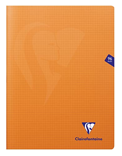 Clairefontaine 383362C - Packung mit 10 Heften Mimesys DIN A4+, 24x32cm, 48 Blatt kariert, 90g, Einband PP, Orange, 1 Pack von Clairefontaine