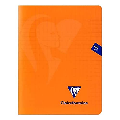 Clairefontaine 383741C - Schulheft / Heft Mimesys 17x22 cm, 48 Blatt 90g, französische Lineatur, Einband aus PP, geheftet, Orange, 1 Stück von Clairefontaine
