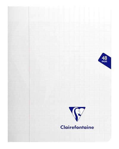 Clairefontaine 393751C - Schulheft / Heft Mimesys 17x22 cm, 24 Blatt 90g, französische Lineatur, Einband aus PP, geheftet, Transparent, 1 Stück von Clairefontaine