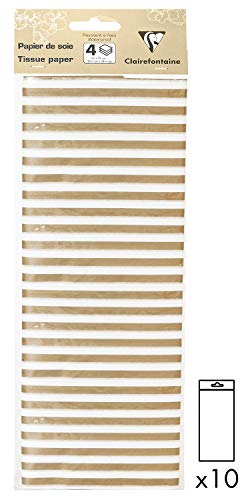 Clairefontaine 393810AMZC - Set mit 40 Blätter Seidenpapier gefaltet 50x70cm 18g, Streifen Gold, 1 Set Clairefontaine 393810AMZC - Set mit 40 Blätter Seidenpapier gefaltet 50x70cm 18g, Streifen Gold, 1 Set von Clairefontaine