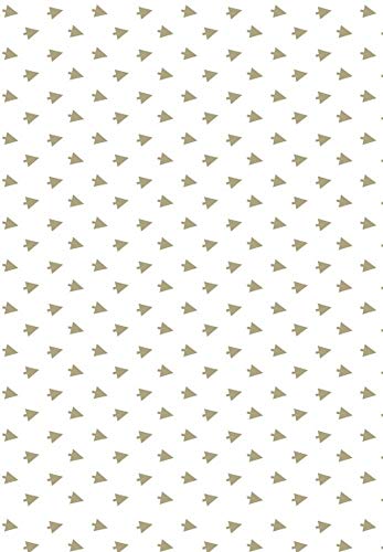 Clairefontaine 393812AMZC - Set mit 40 Blätter Seidenpapier gefaltet 50x70cm 18g, Tannenbaum Gold, 1 Set von Clairefontaine