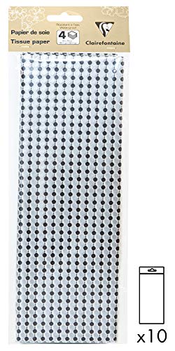 Clairefontaine 393815AMZC - Set mit 40 Blätter Seidenpapier gefaltet 50x70cm 18g, Kugel Schwarz / Silber, 1 Set Clairefontaine 393815AMZC - Set mit 40 Blätter Seidenpapier gefaltet 50x70cm 18g, Kugel Schwarz / Silber, 1 Set von Clairefontaine